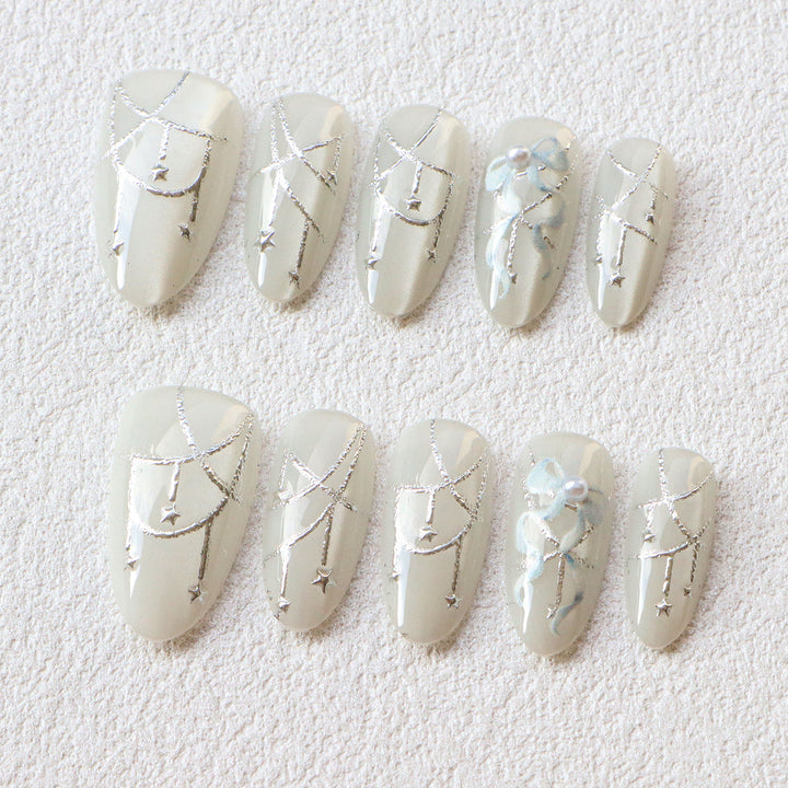 Elegant Decorative Press-On Nail Art Set