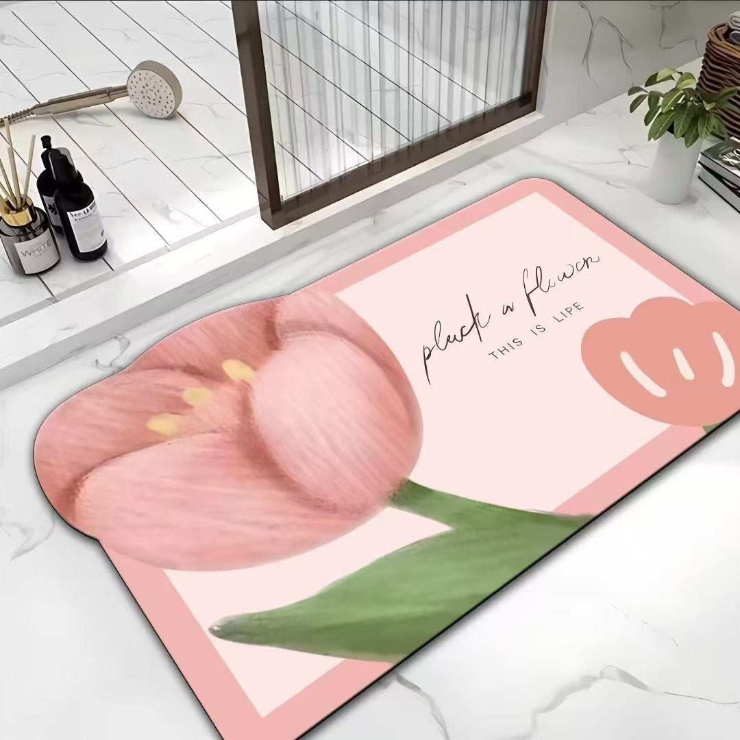 Floral Print Bath Mat Kalsten