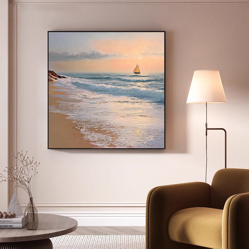 Coastal Sunset Seascape Canvas Art