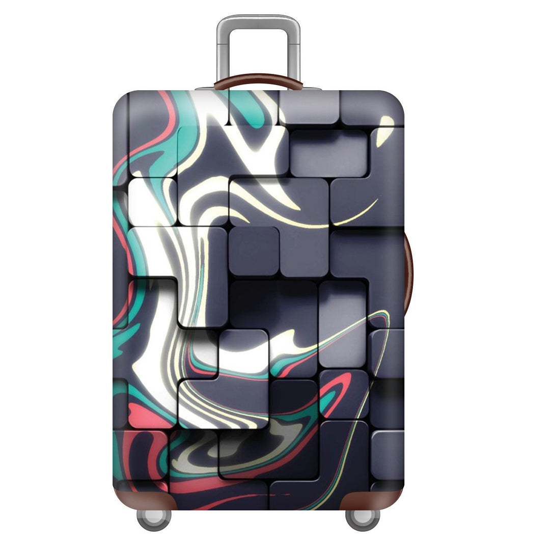 Unisex nan elastic suitcase cover with three-dimensional honeycomb pattern, shock-absorbing stretch protection cover for trolley with zipper Kalsten