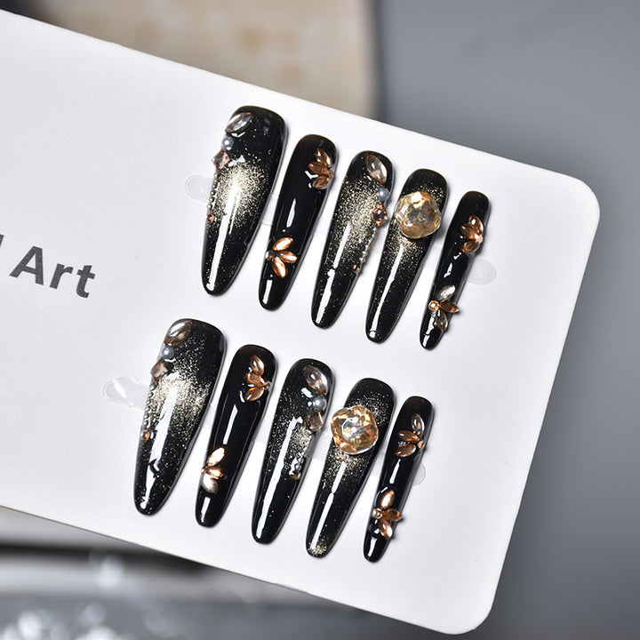 Premium Glittering Stiletto Press-On Nail Set Kalsten
