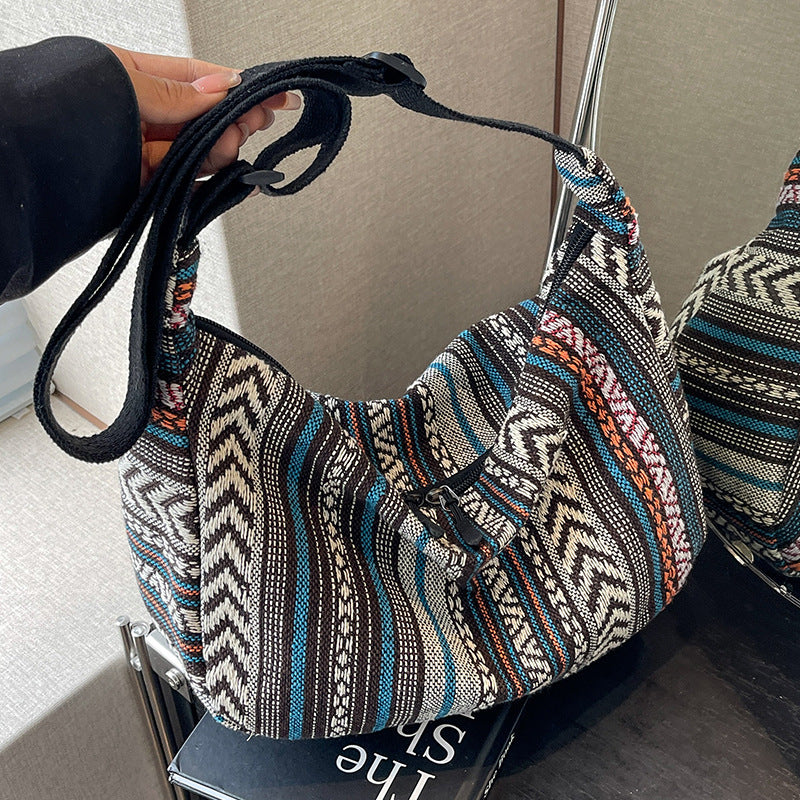 Artisan-Inspired Textured Crossbody Bag