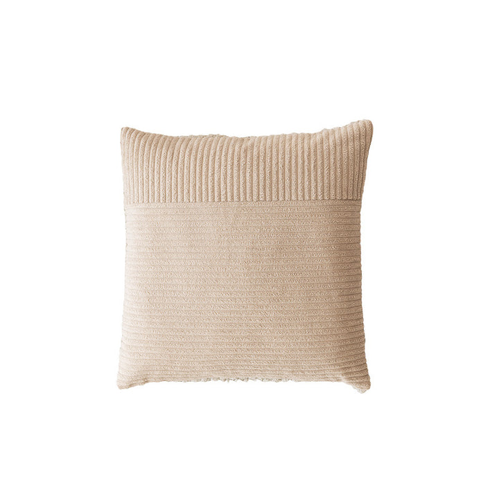 Textured Ribbed Square Decorative Throw Pillow with Removable Cover