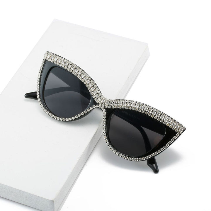 Statement Cat-Eye Sunglasses with Crystal Detailing Kalsten