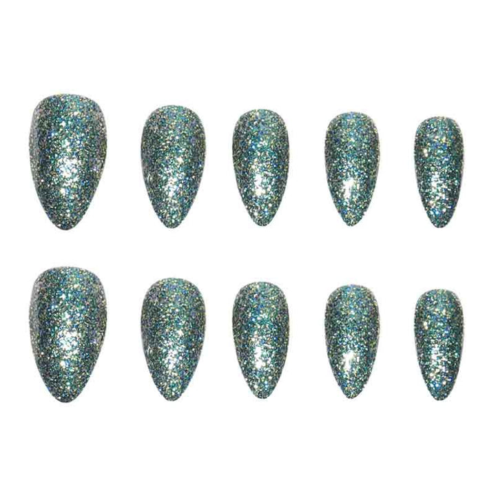 Glittery Acrylic Stiletto Press-On Nails Kalsten
