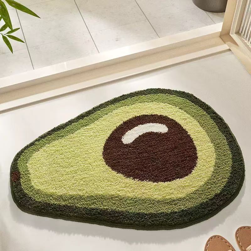 Avocado-Shaped Indoor Bath Mat for Bathroom