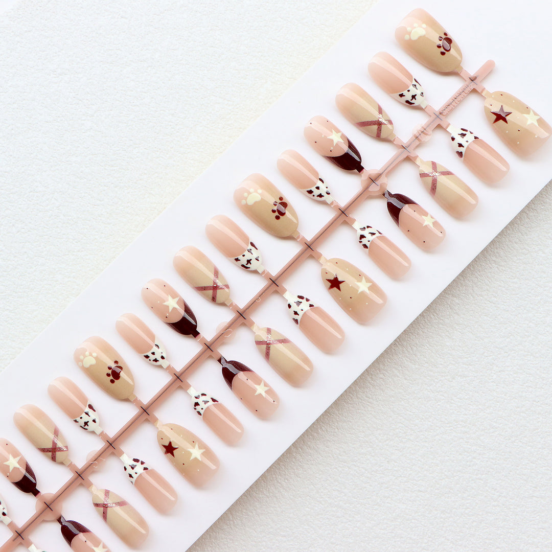 Thematic Press-On Nail Art Set with Charming Designs Kalsten
