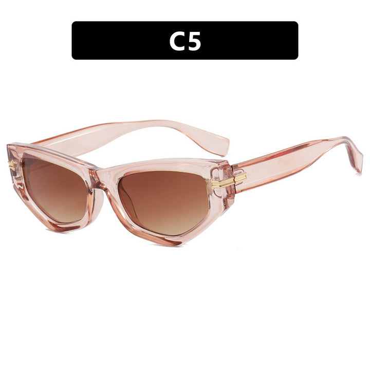 Ladies geometric sunglasses with curved frame and protective UV filter Kalsten