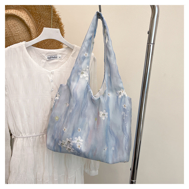 Elegant Floral Printed Shoulder Tote Bag Kalsten