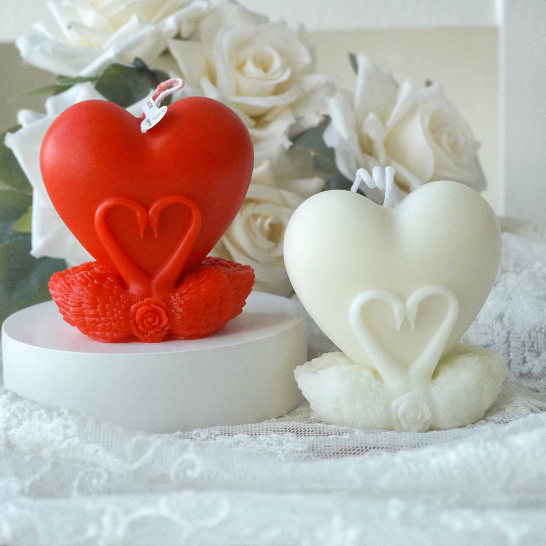 Romantic Heart-Shaped Candle