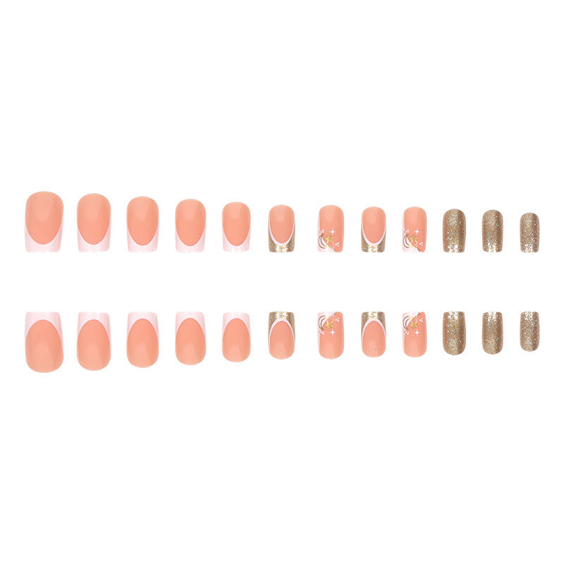 Decorative Glitter French Tip Press-On Nails Kalsten