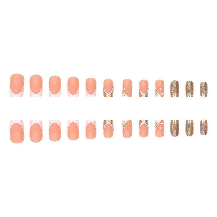 Decorative Glitter French Tip Press-On Nails Kalsten