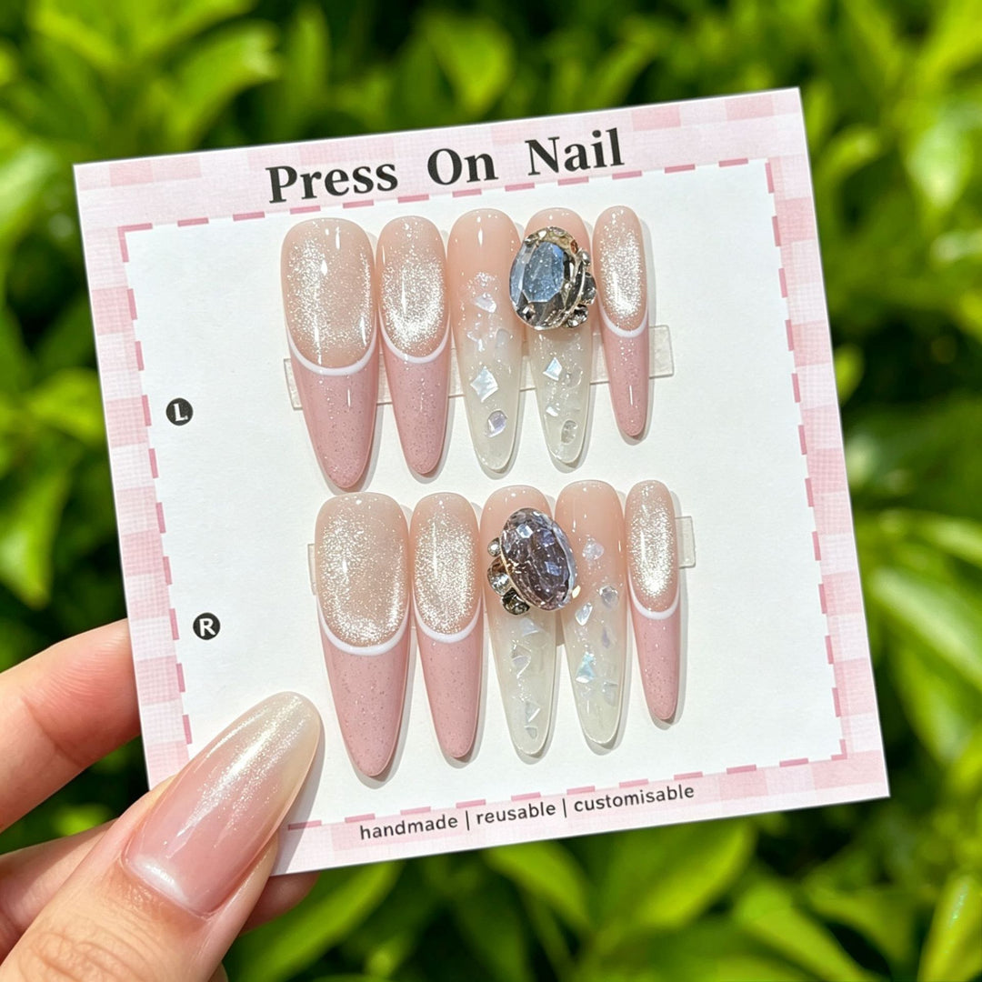 Artistic Floral Press-On Nail Set  1791773803