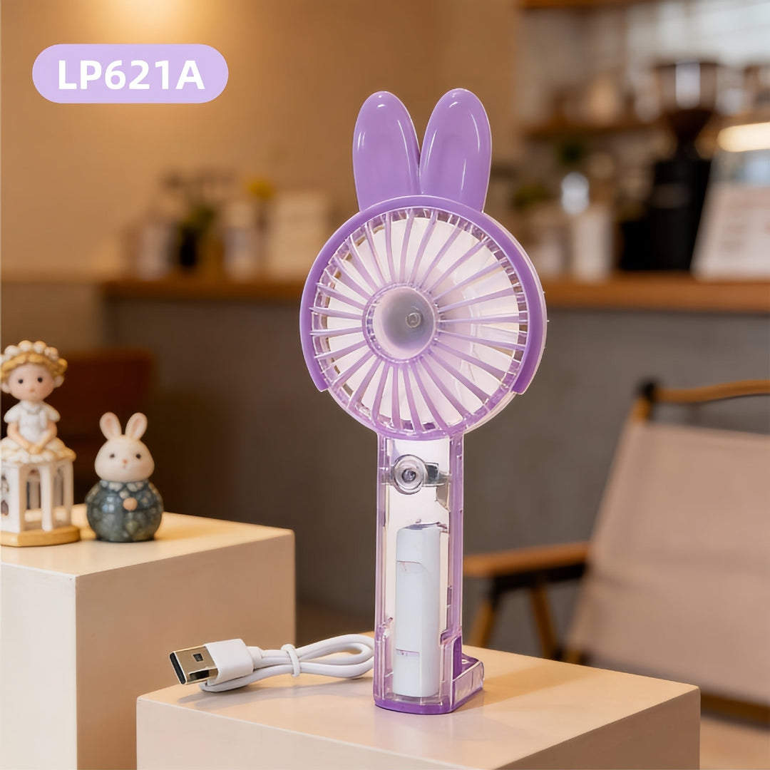 Women's Portable Hand Fan with Cute Rabbit Design Kalsten