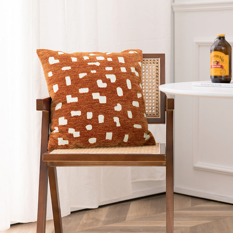 Decorative cushion with jacquard-like chenille structure and concealed zipper Kalsten