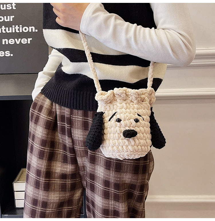 Cute Dog-Themed Crochet Mini Shoulder Bag