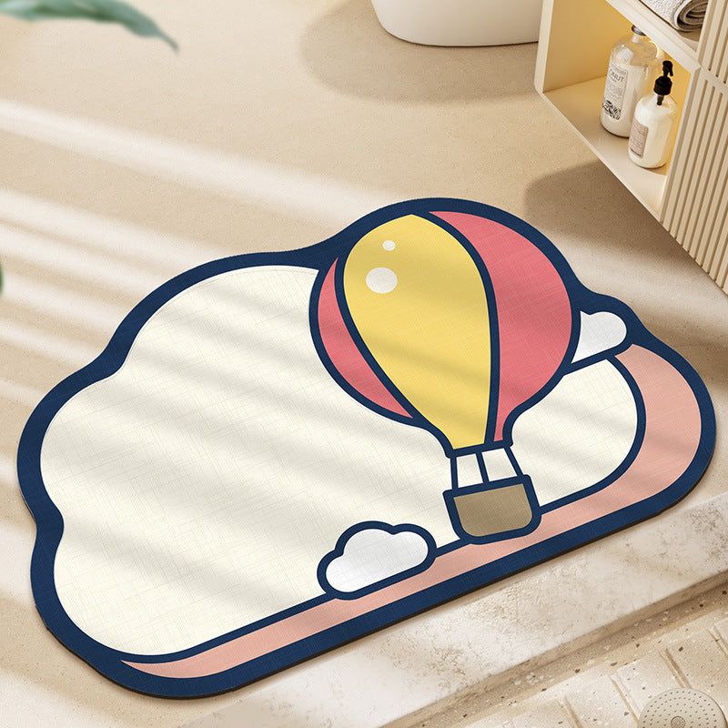 Playful Hot Air Balloon Bathroom Mat