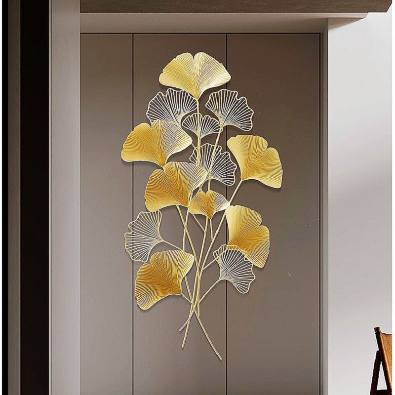 Contemporary Ginkgo Leaf Wall Sculpture Kalsten