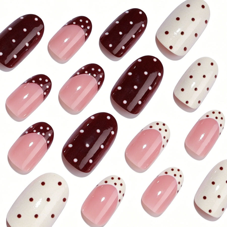 Artificial nail set with festive dot and gradient designs Kalsten