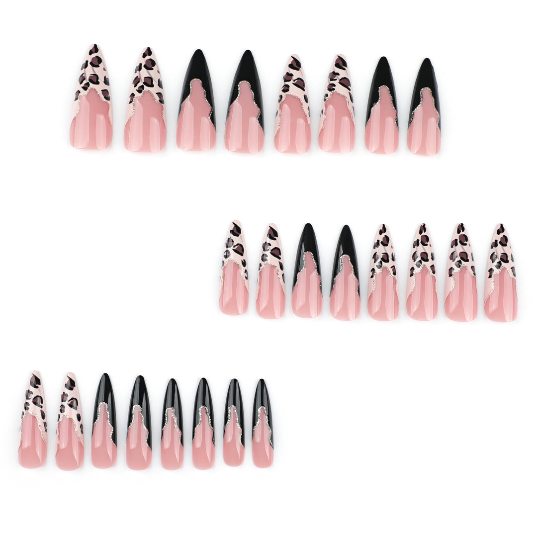 Artful stiletto nails in elegant leopard design Kalsten