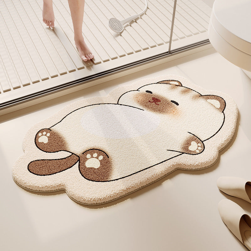Cute Cow-Themed Bath Mat