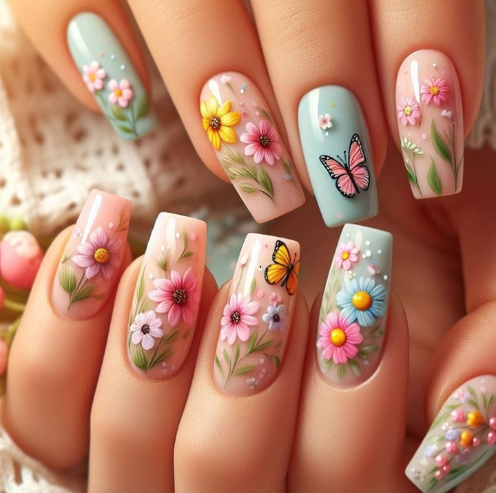 Floral Themed Nail Art Set Kalsten