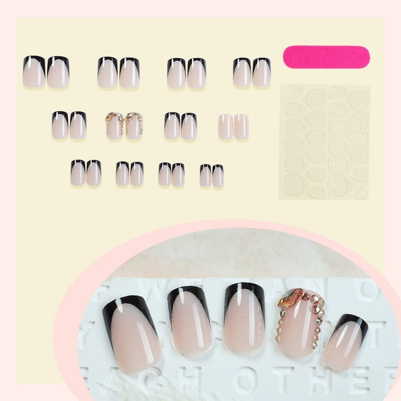 Nail set with an elegant gradient and glitter accents Kalsten