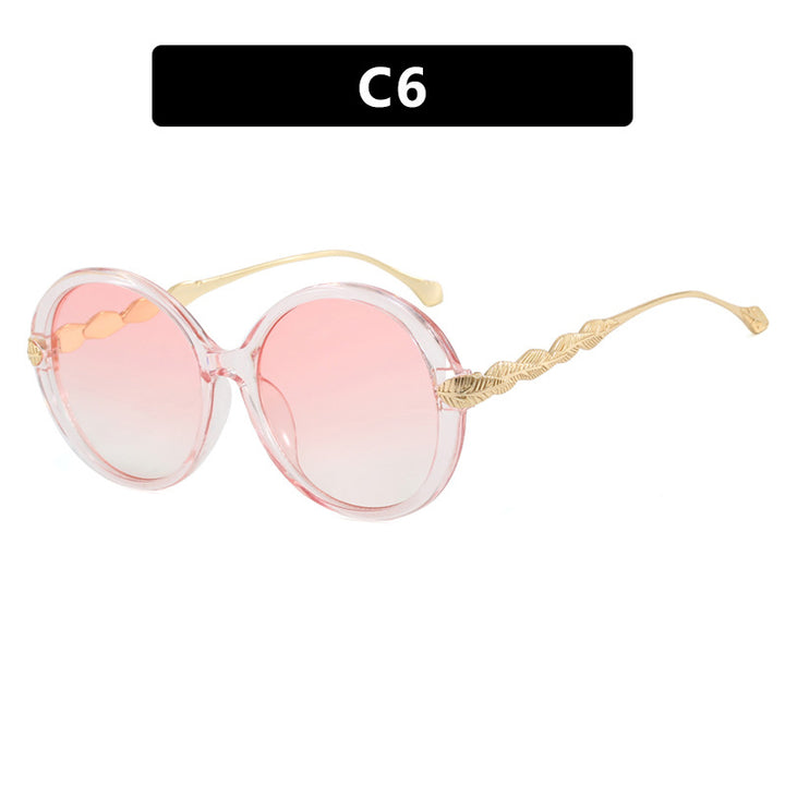Ladies large round sunglasses with decorative metal accents Kalsten
