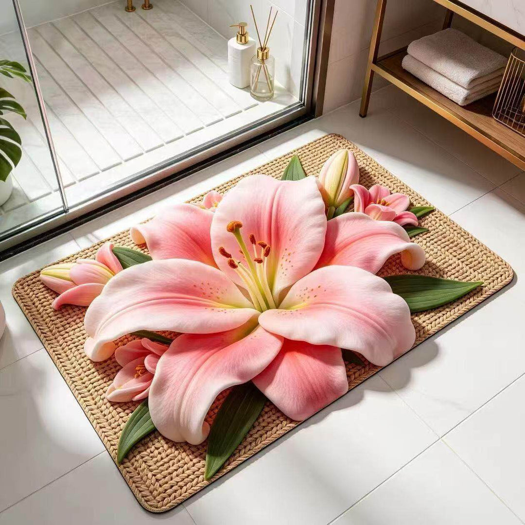 Elegant Floral Decorative Bath Mat