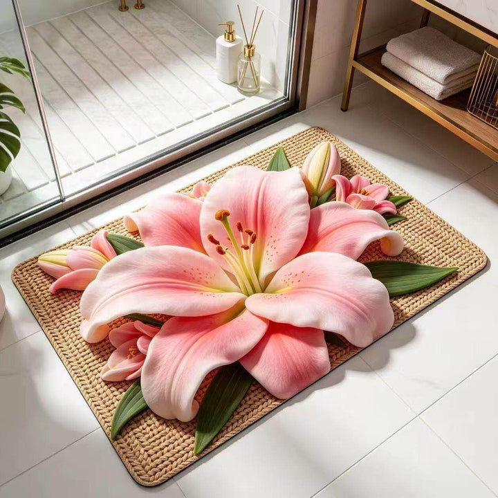 Elegant Floral Decorative Bath Mat