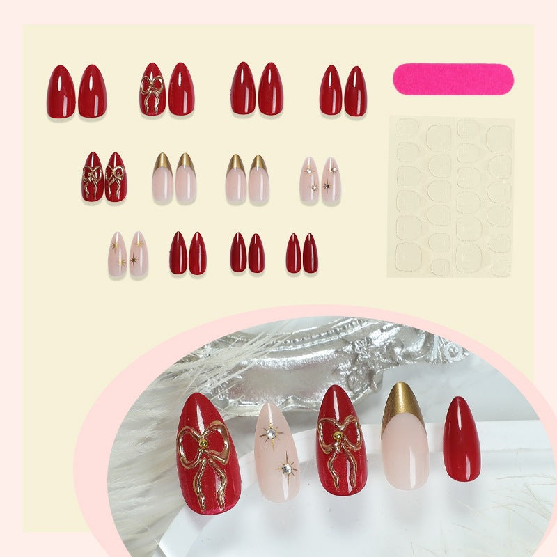 Artificial nail set with festive designs and elegant 3D decorations Kalsten