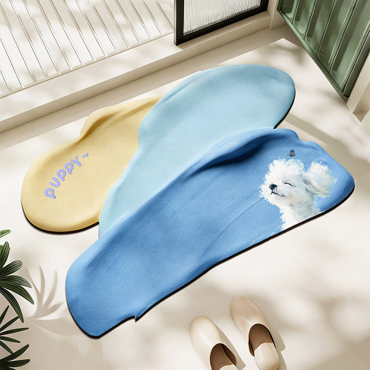 Cute Puppy-Themed Bath Mat Kalsten
