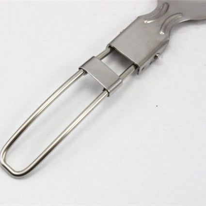 folding stainless steel camping spork with locking hinge and travel loop Kalsten