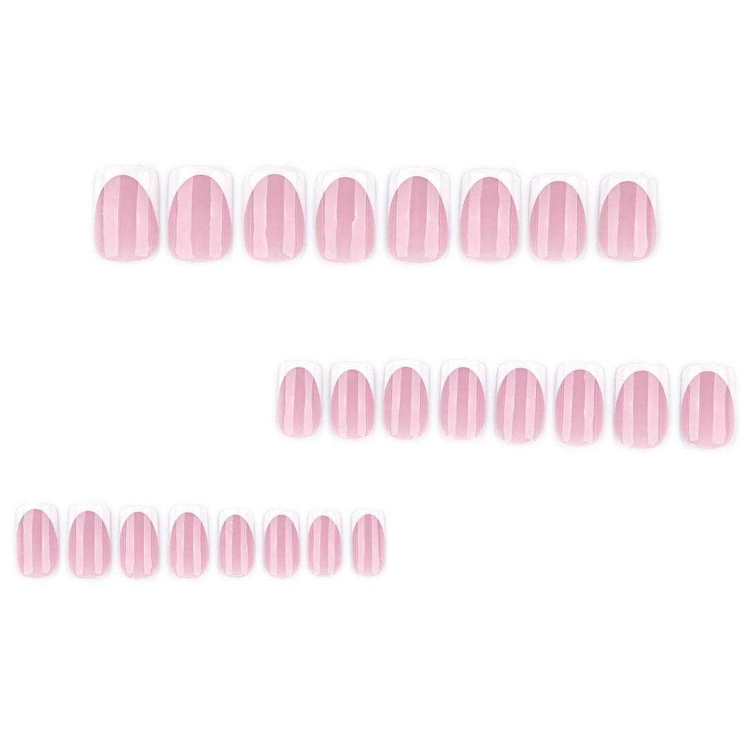French nail extensions with glossy finish Kalsten