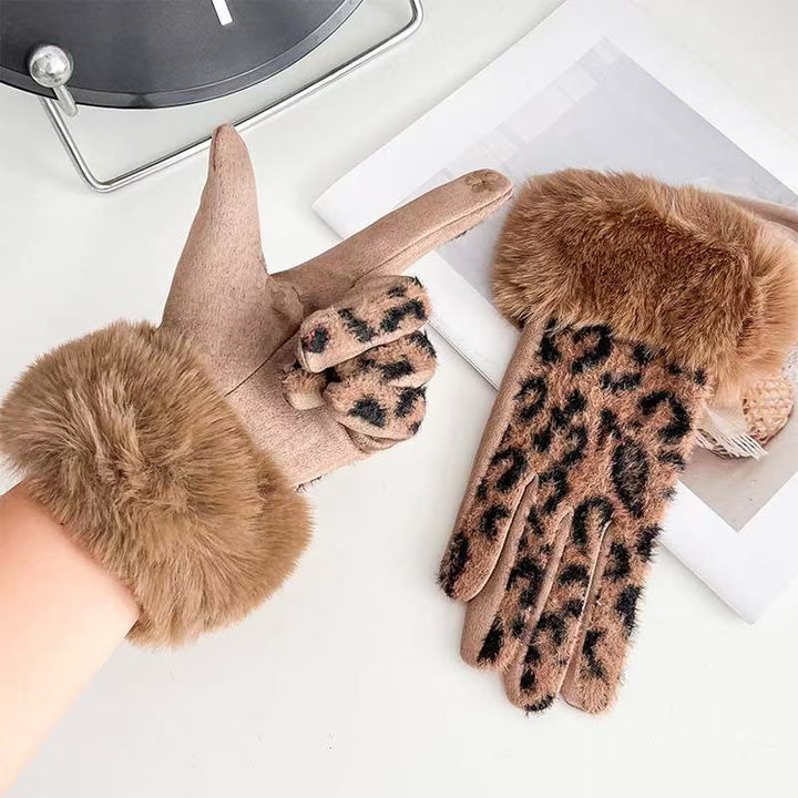 Elegant Leopard Print Touchscreen Gloves Kalsten