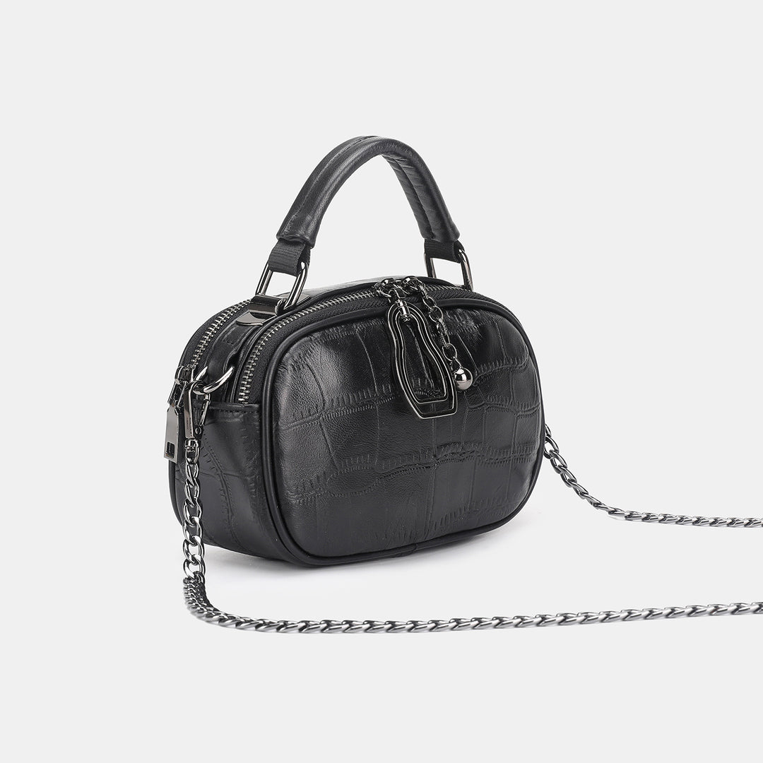 Chic Crocodile-Patterned Handheld Crossbody Bag