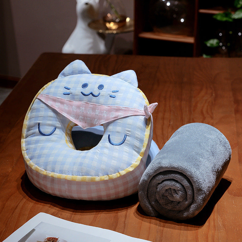 Ergonomic baby head support pillow against flat head, flower-shaped memory cushion