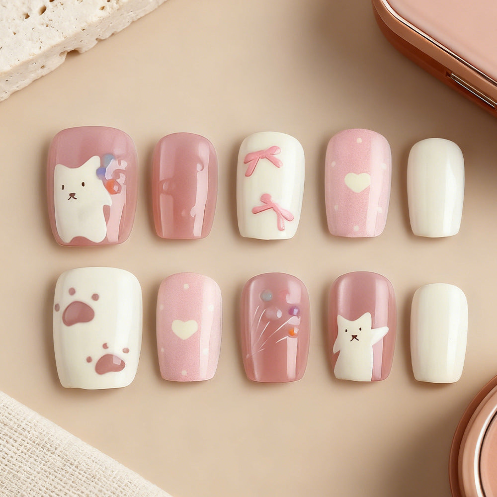 Creative Cat-Themed Press-On Nails Kalsten