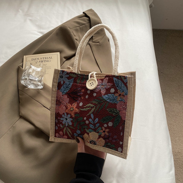 Floral Embellished Mini Tote Bag
