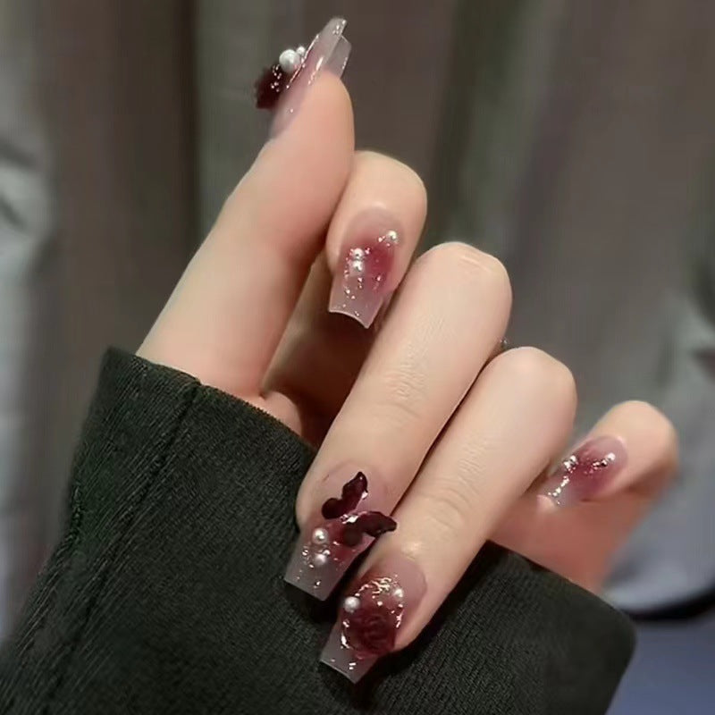 Floral Embellished Press-On Nail Art Set
