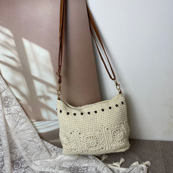Handcrafted shoulder bag with unique crochet pattern Kalsten