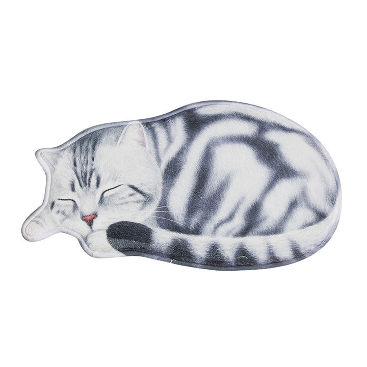 Cartoon Cat-Themed Plush Bath Mat Kalsten