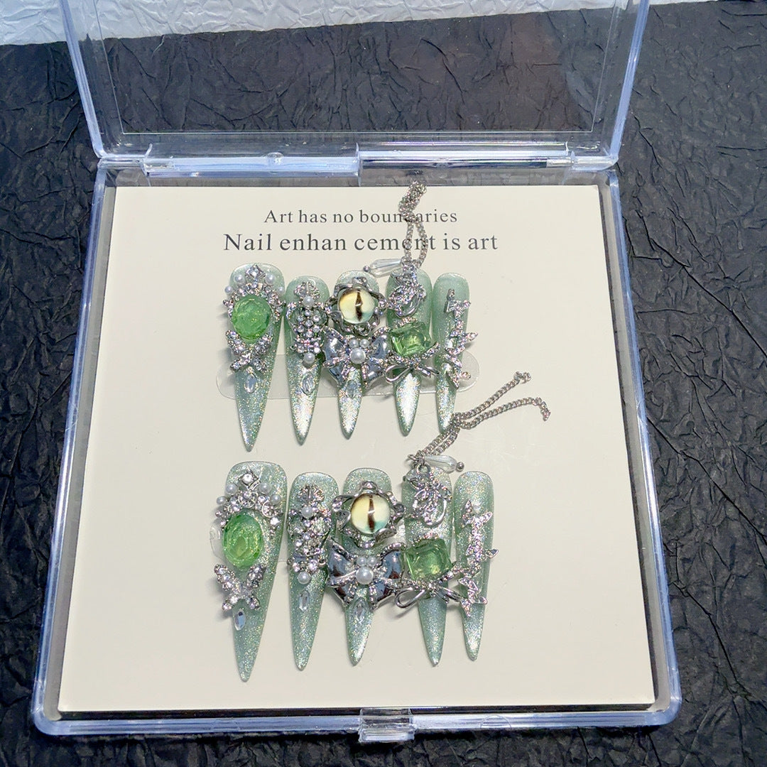 Decorative Rhinestone-Embellished Nail Tips