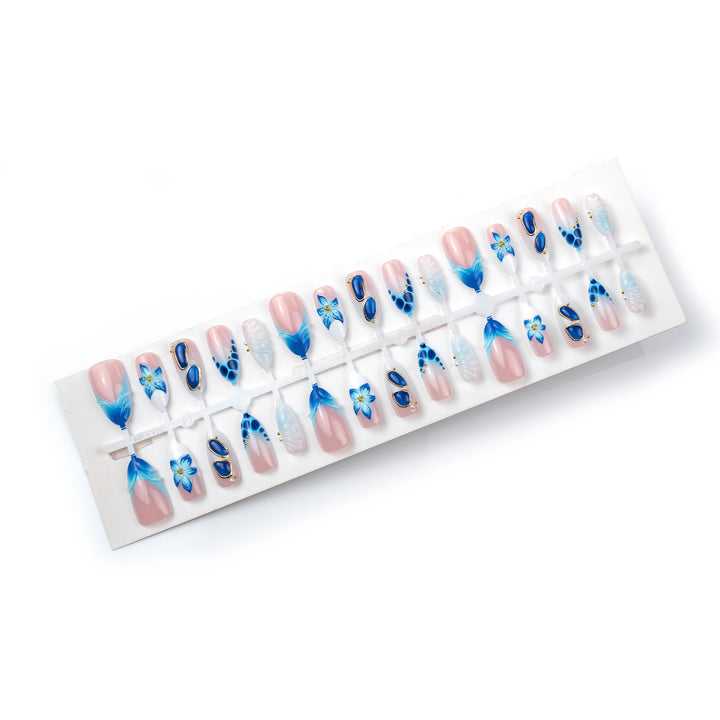 Floral Patterned Press-On Nail Art Kalsten