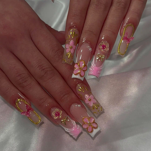 Decorative Long Press-On Nail Extensions Kalsten