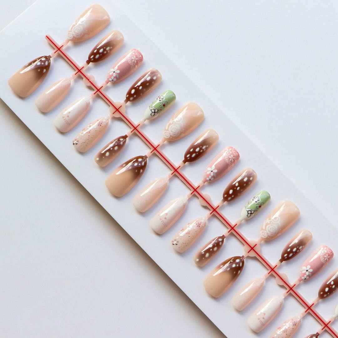 Floral Embellished Press-On Nail Set  1791724359