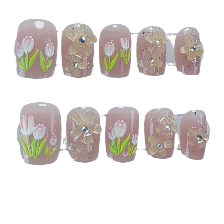 Floral Art Press-On Nail Set Kalsten