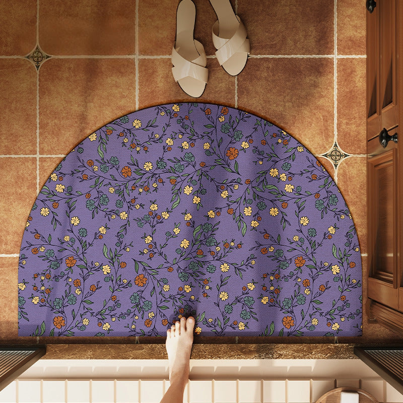 Floral Design Bathroom Mat