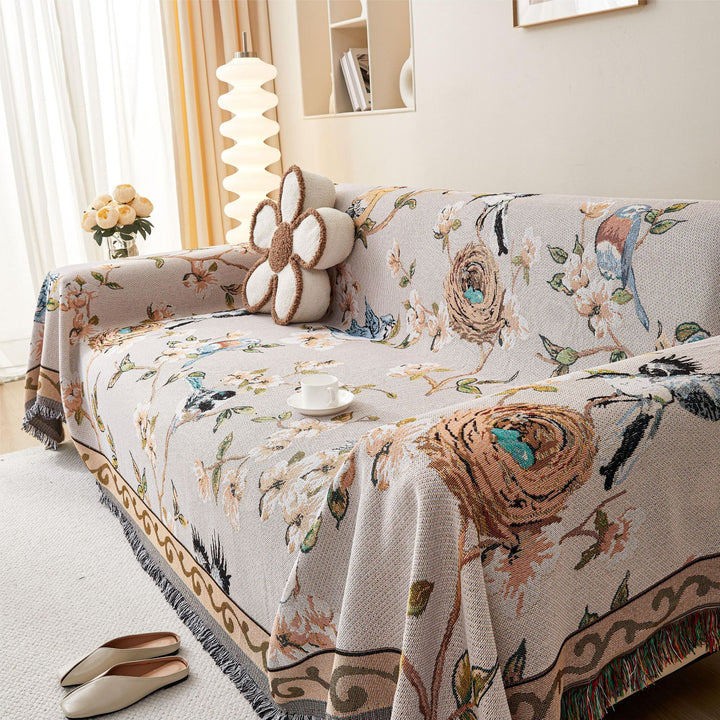 Artistic Floral Pattern Sofa Throw