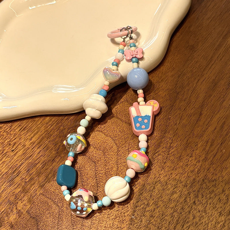 Playful Food-Themed Beaded Keychain Kalsten